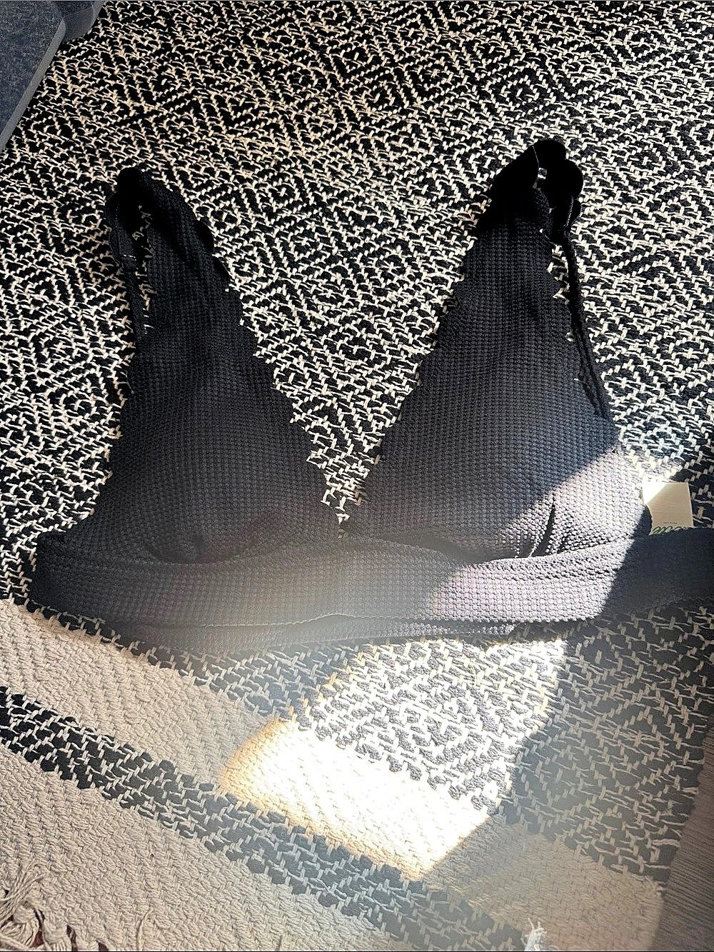 Aerie Scallop Triangle Bikini Top Black